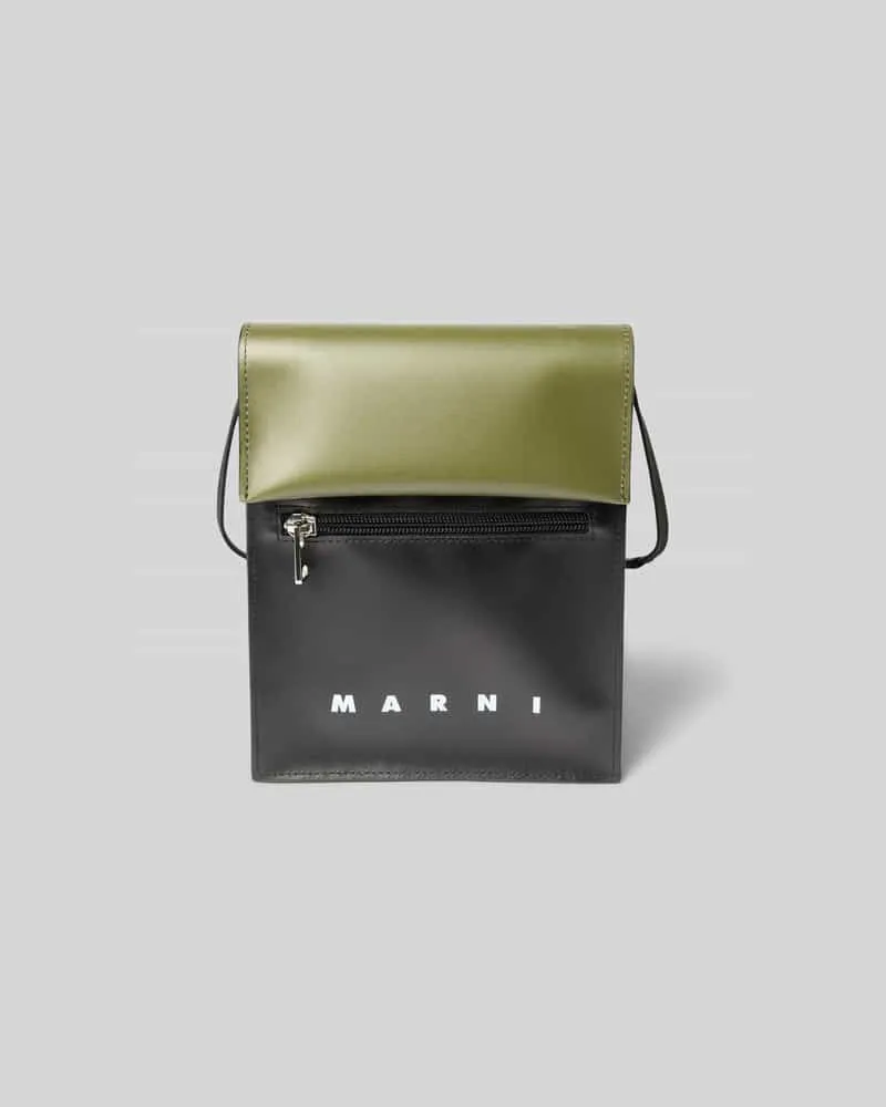 Marni Portemonnaie mit Label-Print Oliv