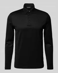 Emporio Armani Poloshirt mit überschnittenen Schultern Black