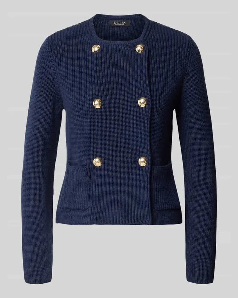 Ralph Lauren Regular Fit Strickjacke aus reiner Baumwolle Marine