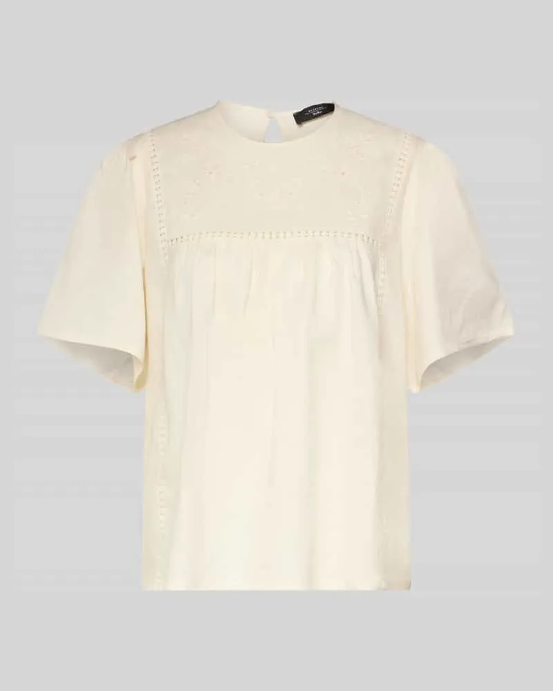Max Mara Loose Fit T-Shirt aus reinem Leinen Modell 'BACINO Ecru
