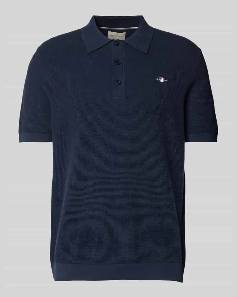 Gant Regular Fit Poloshirt mit Strukturmuster Marine