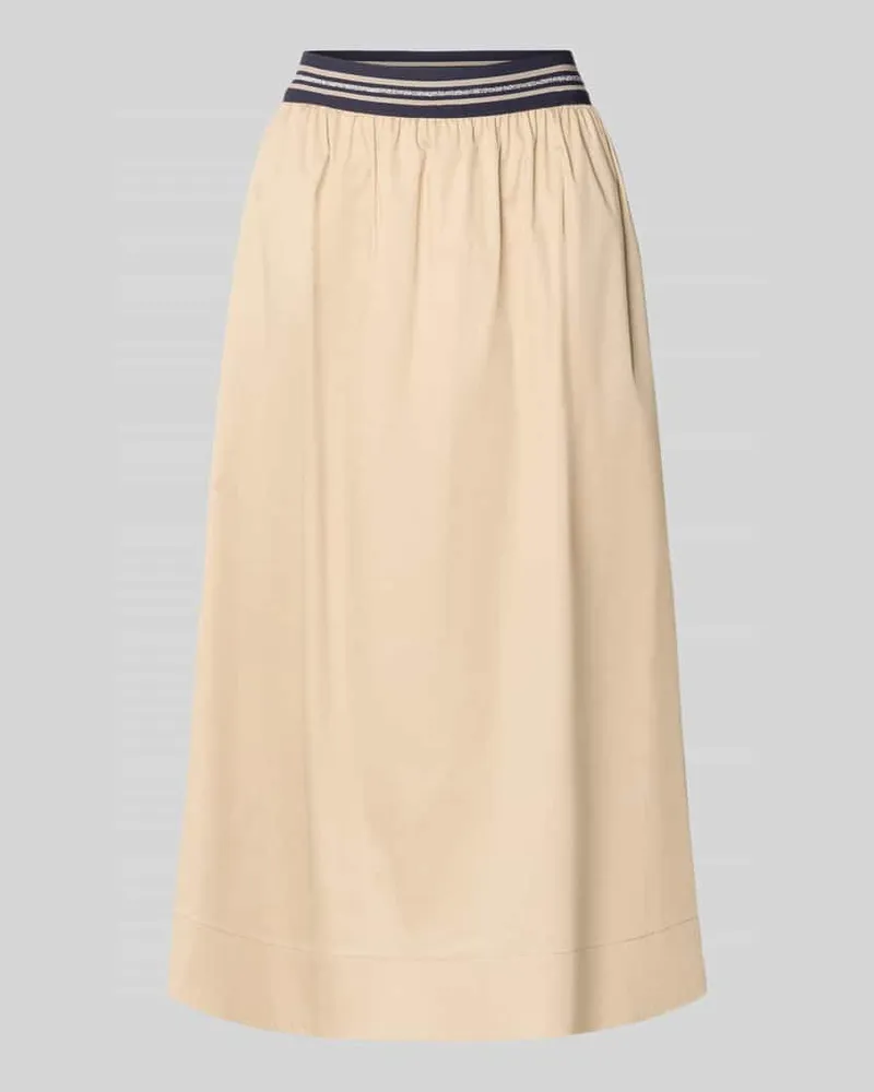 White Label Midirock mit elastischem Bund Sand