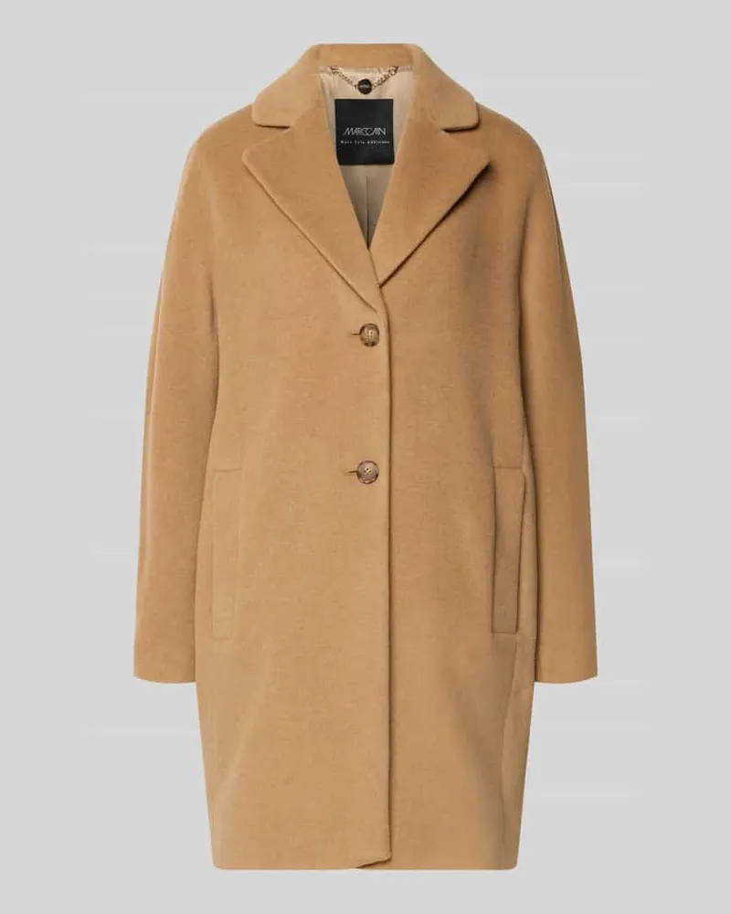 Marc Cain Relaxed Fit Mantel aus Schurwoll-Mix mit Alpaka-Anteil Camel