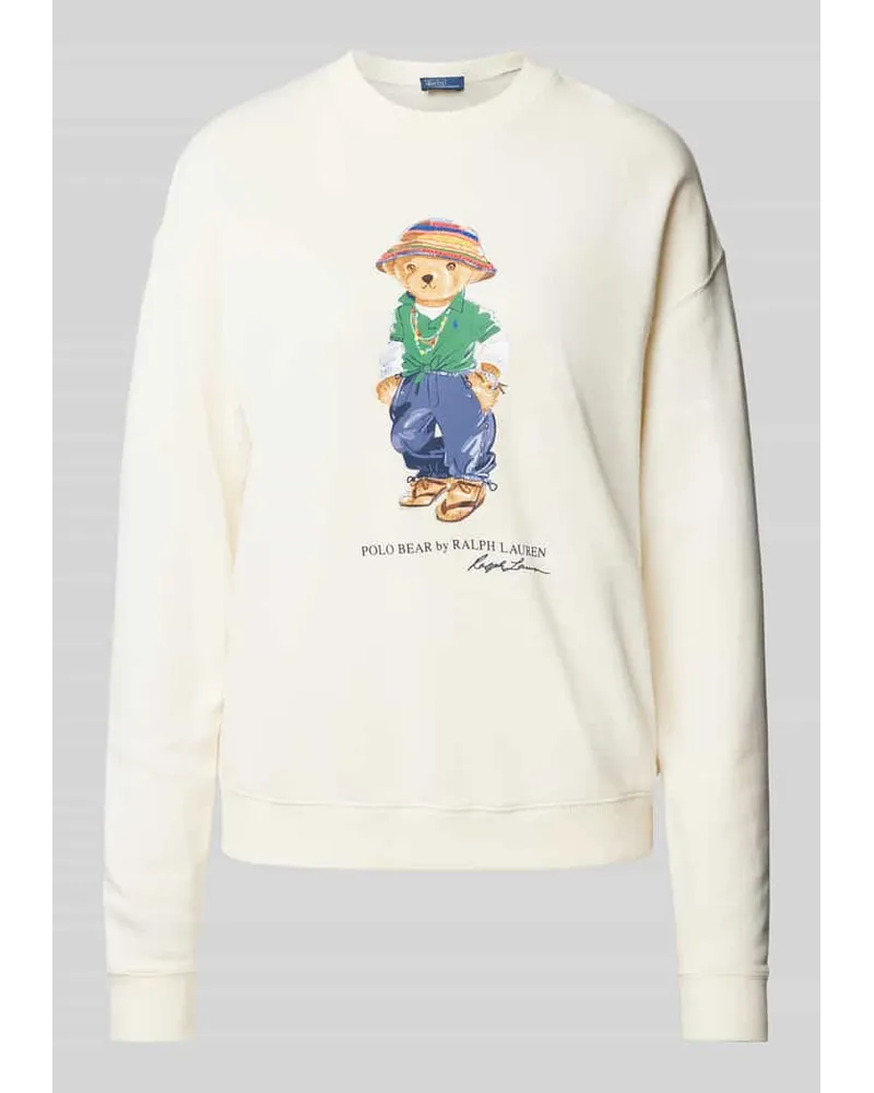 Ralph Lauren Oversized Sweatshirt mit Motiv-Print Ecru