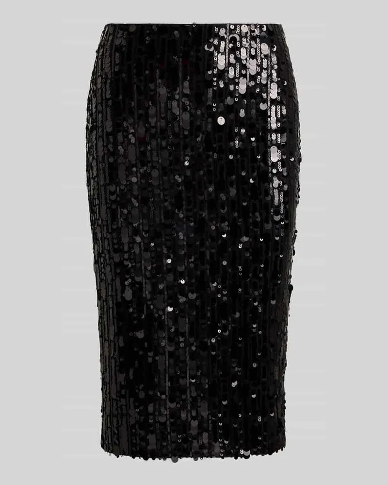 Ralph Lauren Midi-Rock mit Allover-Pailletten Black