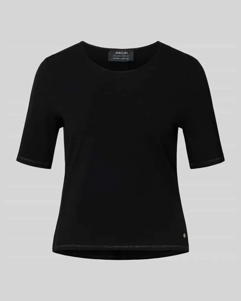 Marc Cain Strickshirt aus Viskose-Mix mit Rundhalsausschnitt Black