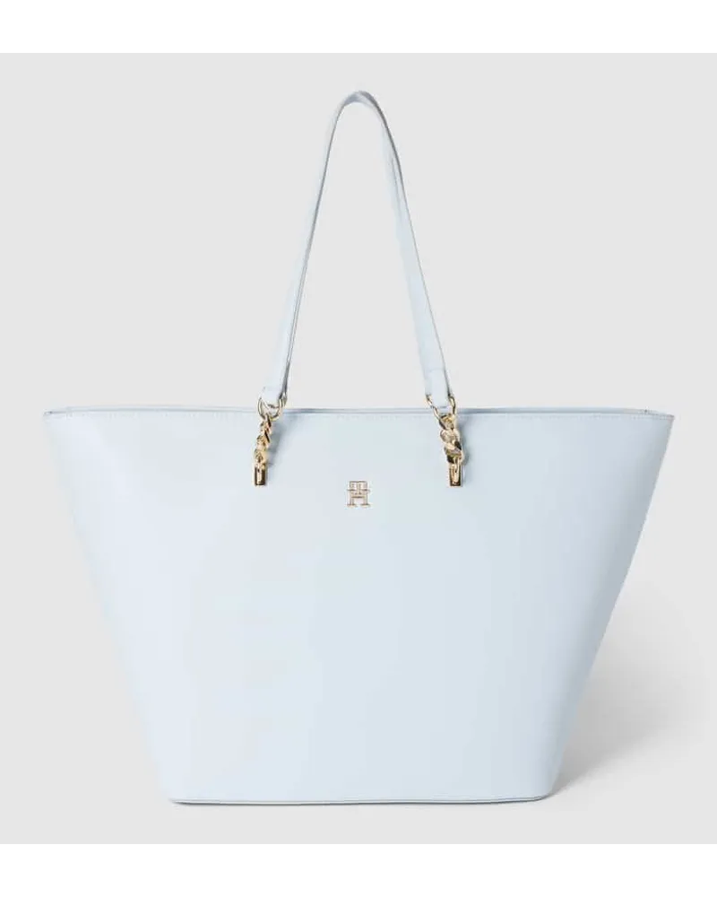 Tommy Hilfiger Shopper mit Label-Applikation Hellblau