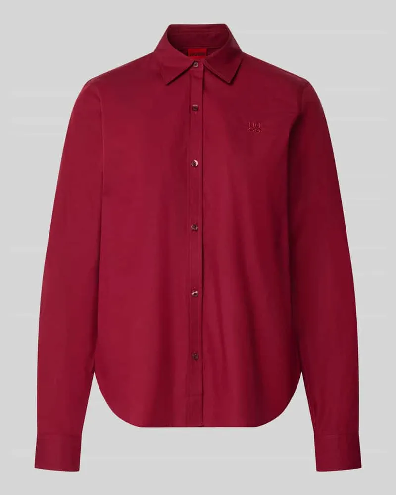 HUGO BOSS Regular Fit Hemdbluse aus reiner Baumwolle Modell 'Essential Dunkelrot