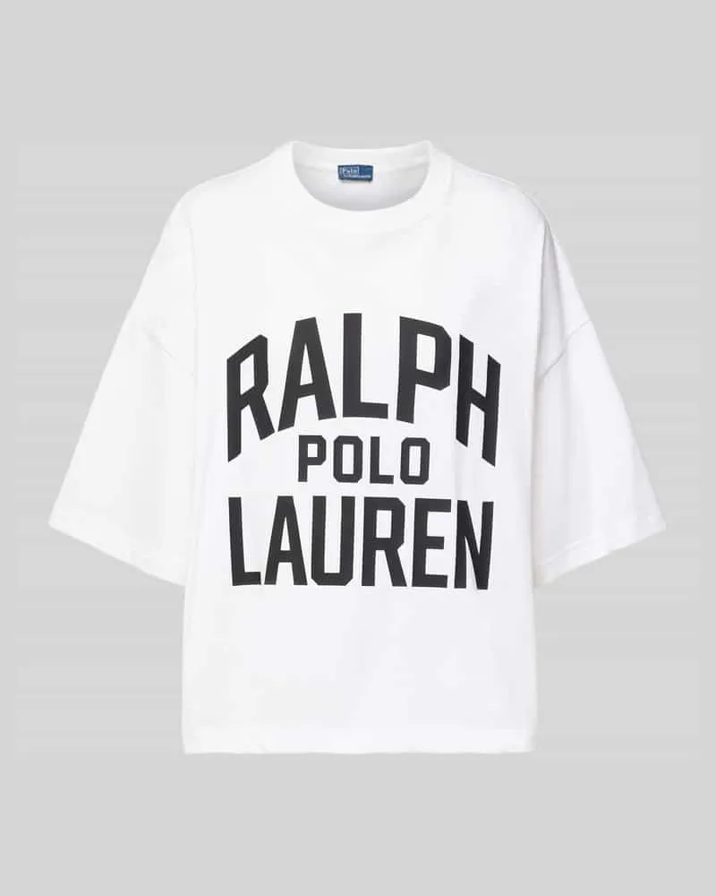 Ralph Lauren Oversized T-Shirt mit Label-Print Weiss