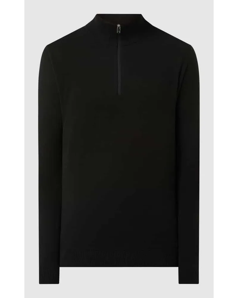 Selected Homme Strickpullover mit Stehkragen Black