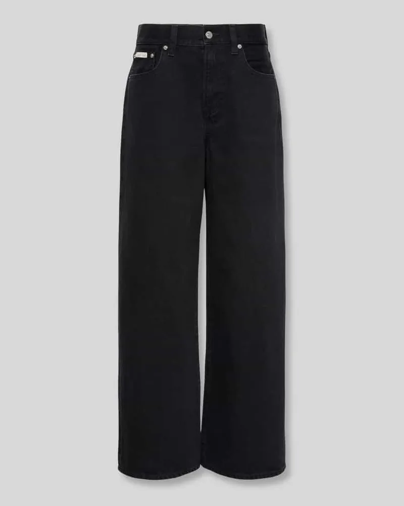 Calvin Klein Relaxed Fit Jeans aus reiner Baumwolle mit Label-Patch Black
