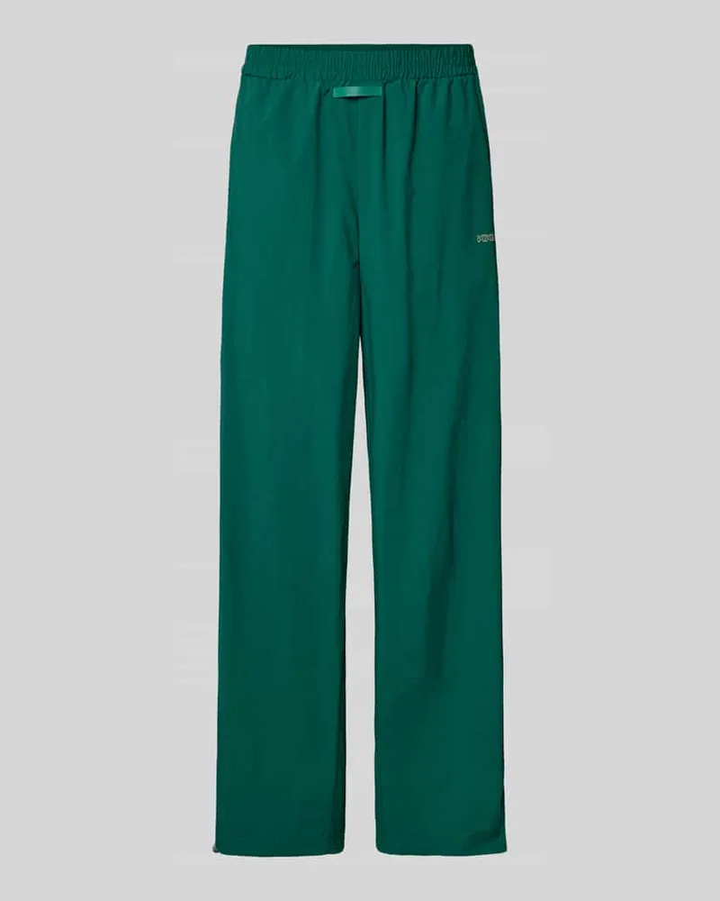 Karo Kauer Trackpants mit Label-Patch und -Print Dunkelgruen
