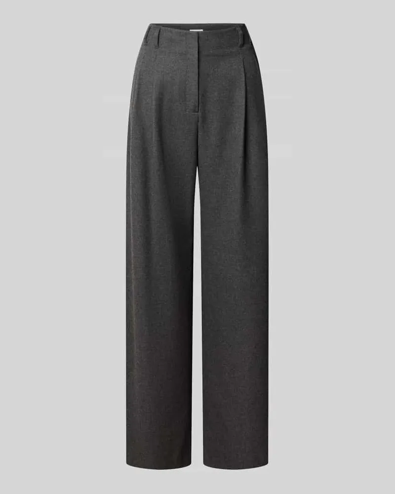 JAKE*S Regular Fit Bundfaltenhose mit Bügelfalten Dunkelgrau