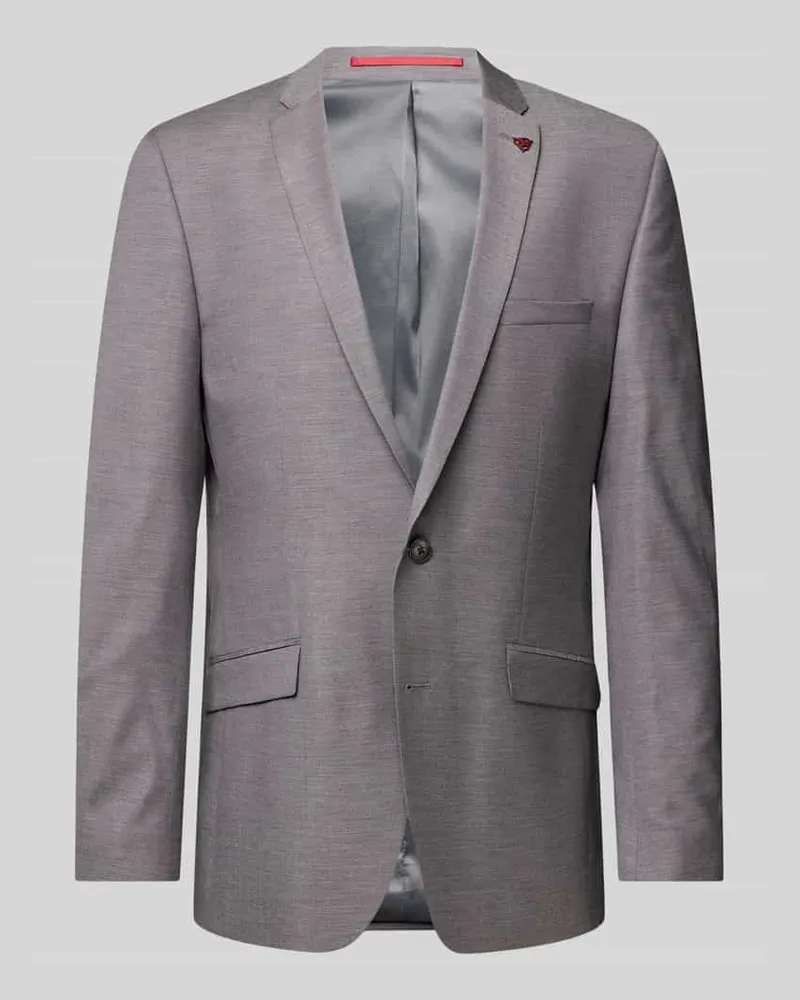 Roy Robson Slim Fit Sakko in Melange-Optik Silber