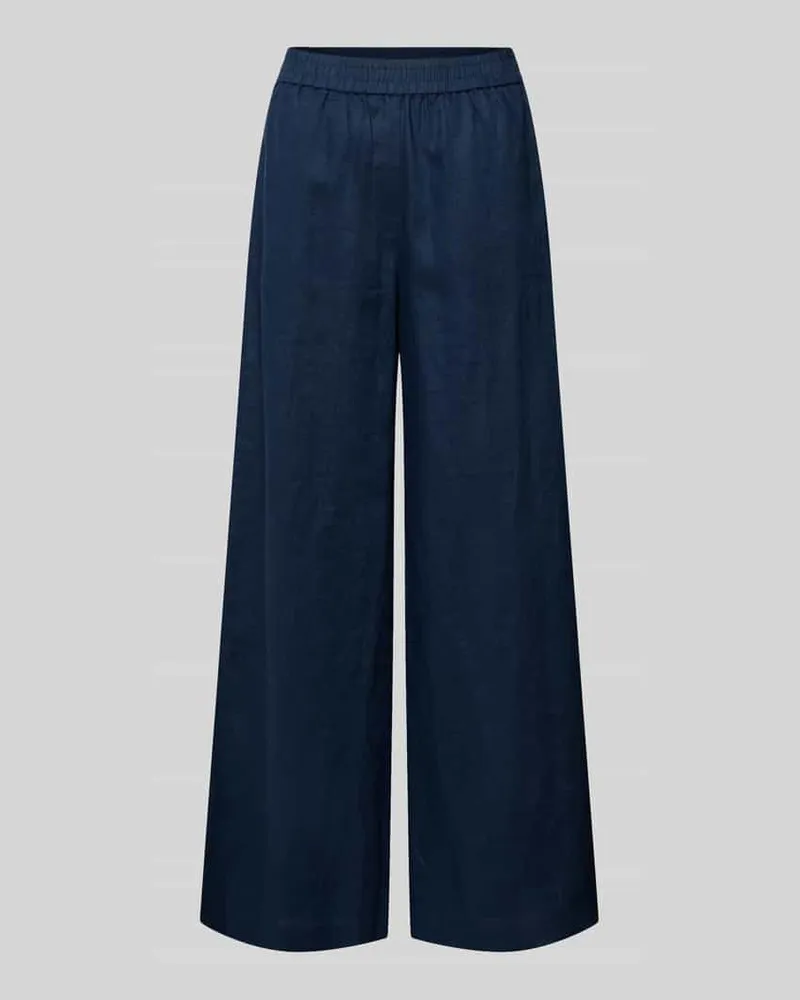 Emily van den Bergh Leinenhose mit elastischem Bund Marine