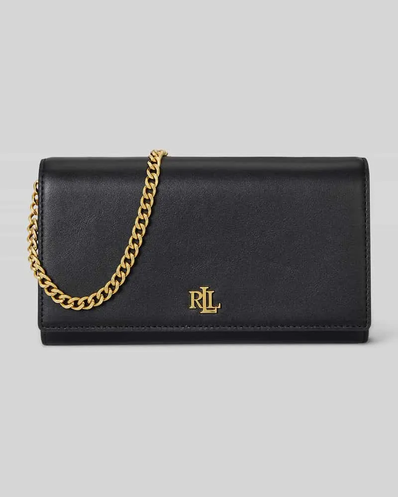 Ralph Lauren Umhängetasche aus reinem Leder mit Logo-Detail Black