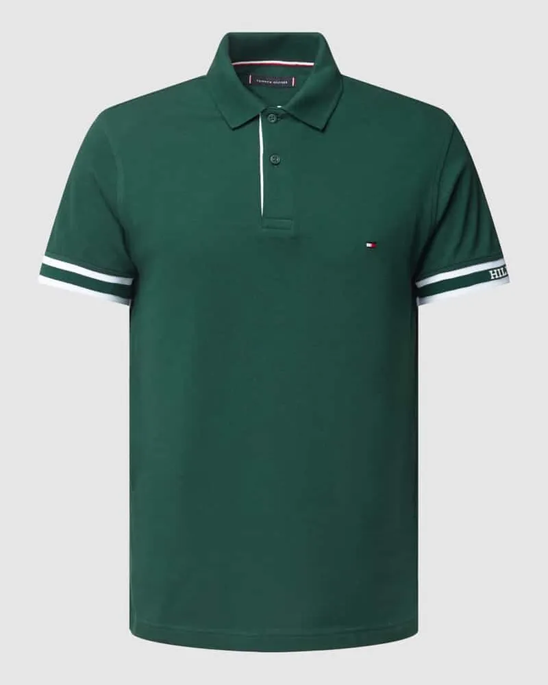 Tommy Hilfiger Slim Fit Poloshirt mit Logo-Stitching Dunkelgruen