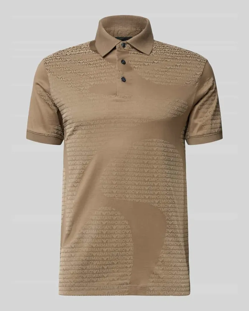 Emporio Armani Poloshirt mit kurzer Knopfleiste Taupe