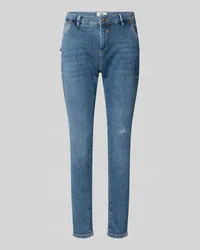 MAC Jeans Slim Fit Jeans mit Knopf- und Reißverschluss Modell 'Montana Blau