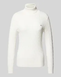 Gant Strickpullover mit Rollkragen Offwhite