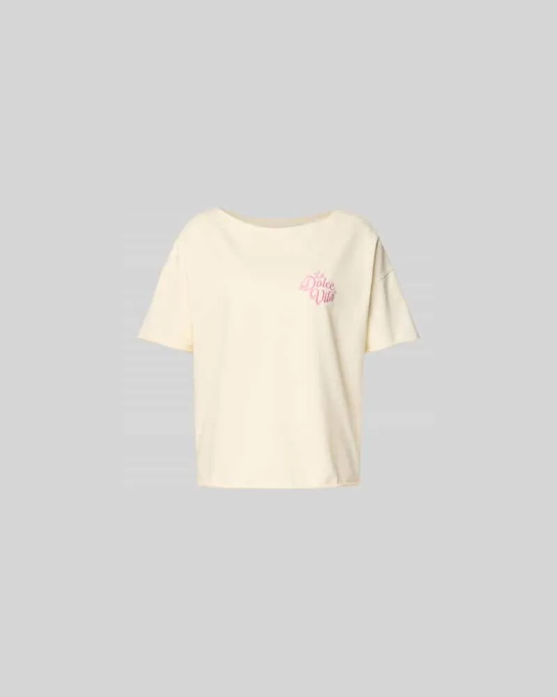 Juvia T-Shirt mit Statement-Stitching Hellgelb