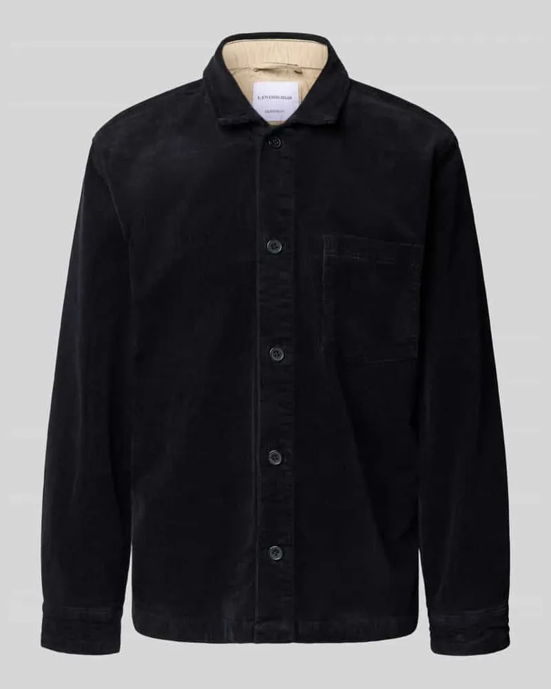 Lindbergh Modern Fit Hemdjacke mit Brusttasche Modell 'Superflex Black
