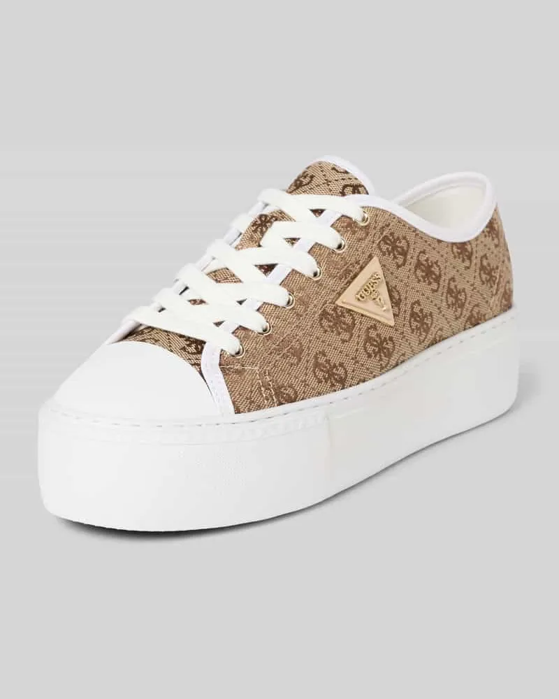 Guess Sneaker mit Allover-Logo-Print Modell 'Joe Beige