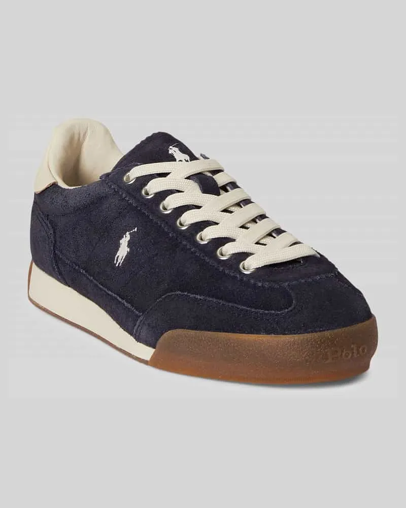 Ralph Lauren Low Top Sneaker aus echtem Veloursleder Modell 'HESTER Dunkelblau