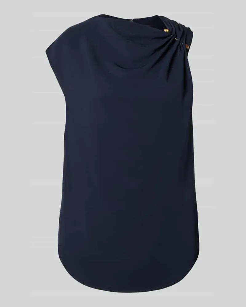 HUGO BOSS Regular Fit Kurzarmbluse aus Viskose-Mix Modell 'BANNEA Marine