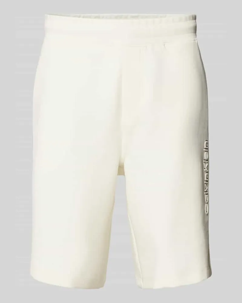 Calvin Klein Comfort Fit Sweatshorts mit angedeutetem Eingriff Weiss