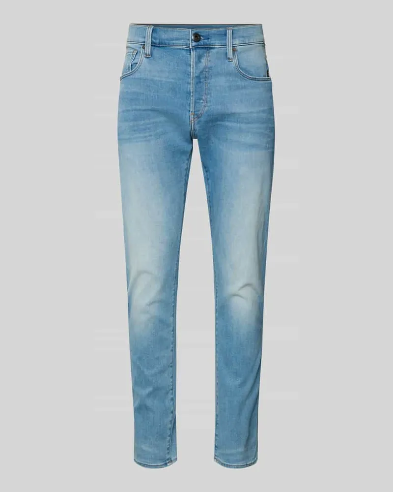 G-STAR RAW Slim Fit Jeans im Used-Look Modell '3301 Jeansblau