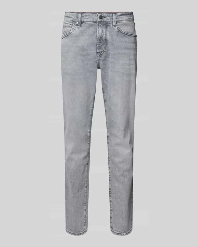 HUGO BOSS Regular Fit Jeans aus Baumwoll-Mix Modell 'REMAINE BO Silber