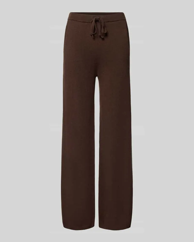 JAKE*S Regular Fit Weite Hose aus reinem Kaschmmir Schoko