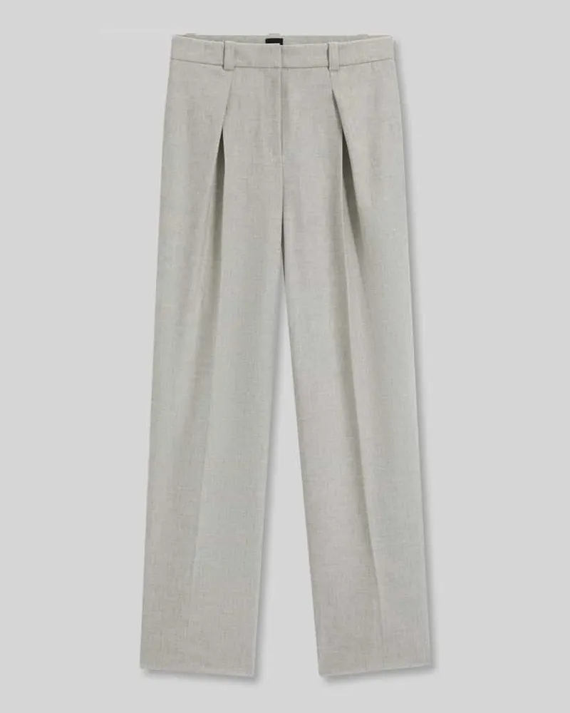 HUGO BOSS Weite Hose aus Flanell mit Woll-Anteil Modell 'TAFLONG Hellgrau