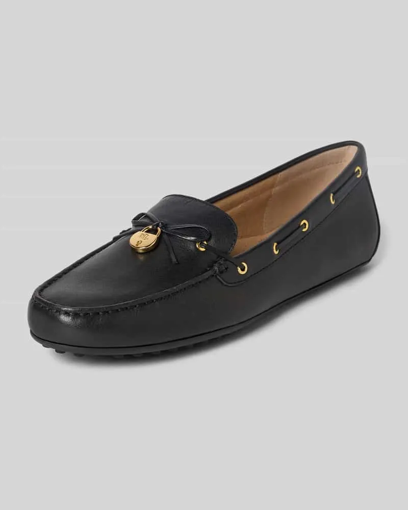 Ralph Lauren Loafers aus Leder mit Label-Applikation Modell 'WYLIE Black