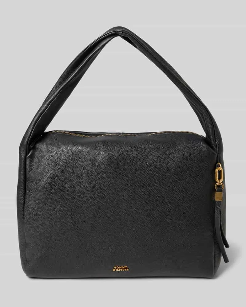 Tommy Hilfiger Henkeltasche aus echtem Rindsleder Black