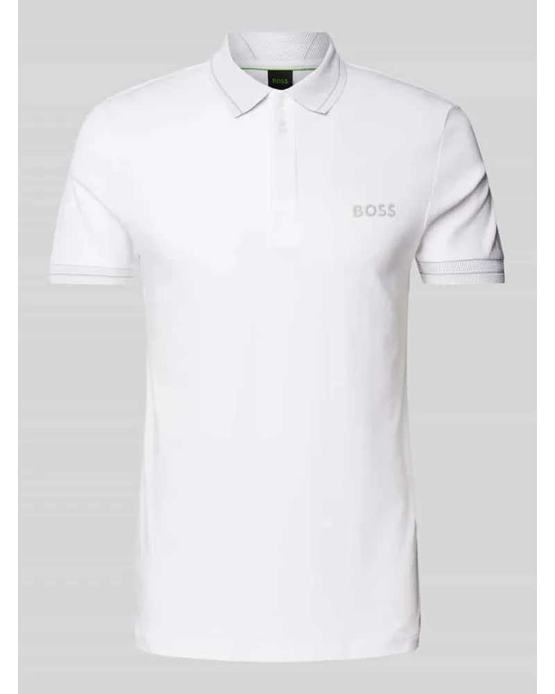 HUGO BOSS Poloshirt mit Label-Print Modell 'Paule Weiss