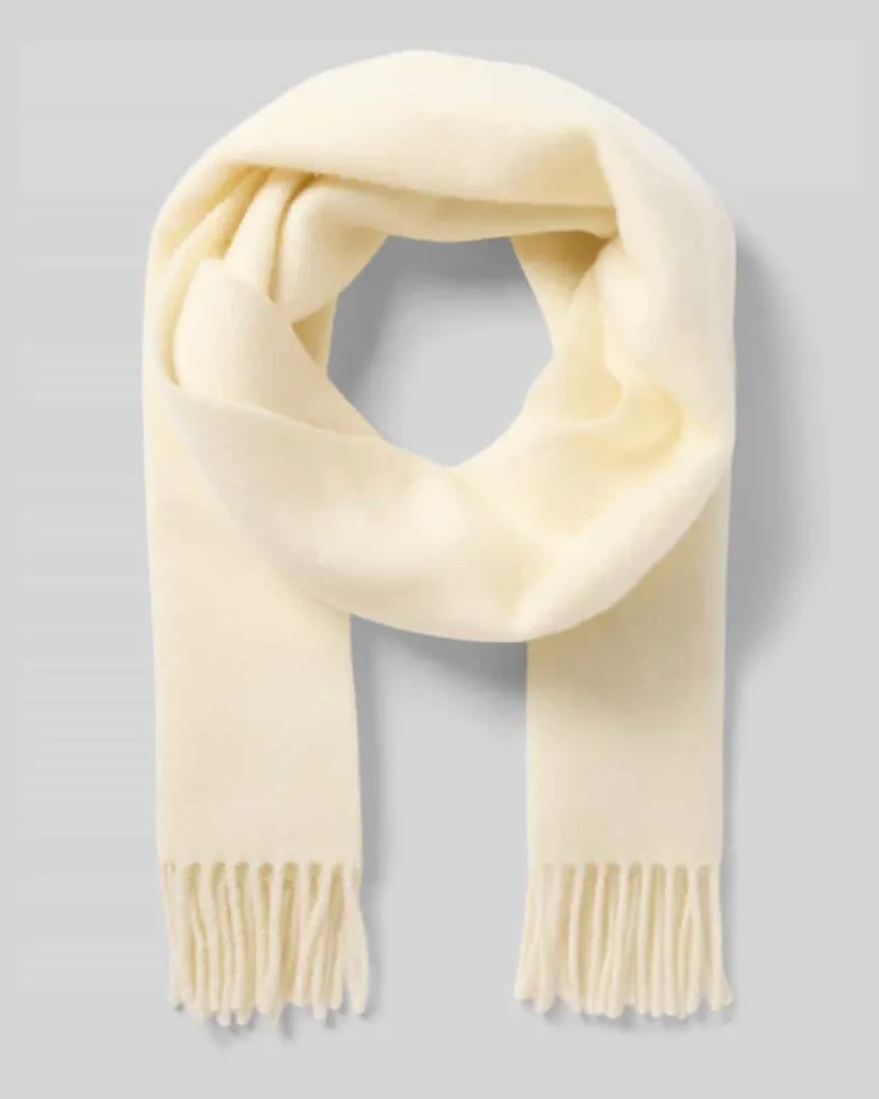 Ralph Lauren Schal mit Ausfransungen Offwhite