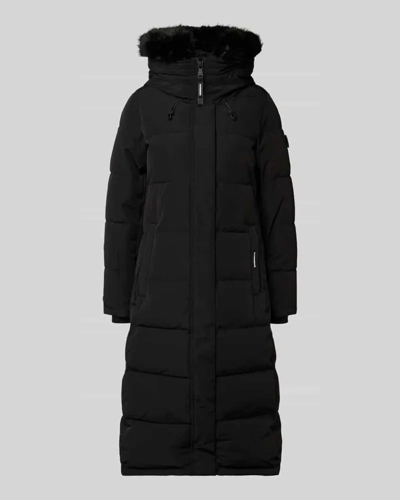 khujo Steppmantel mit Label-Details Black
