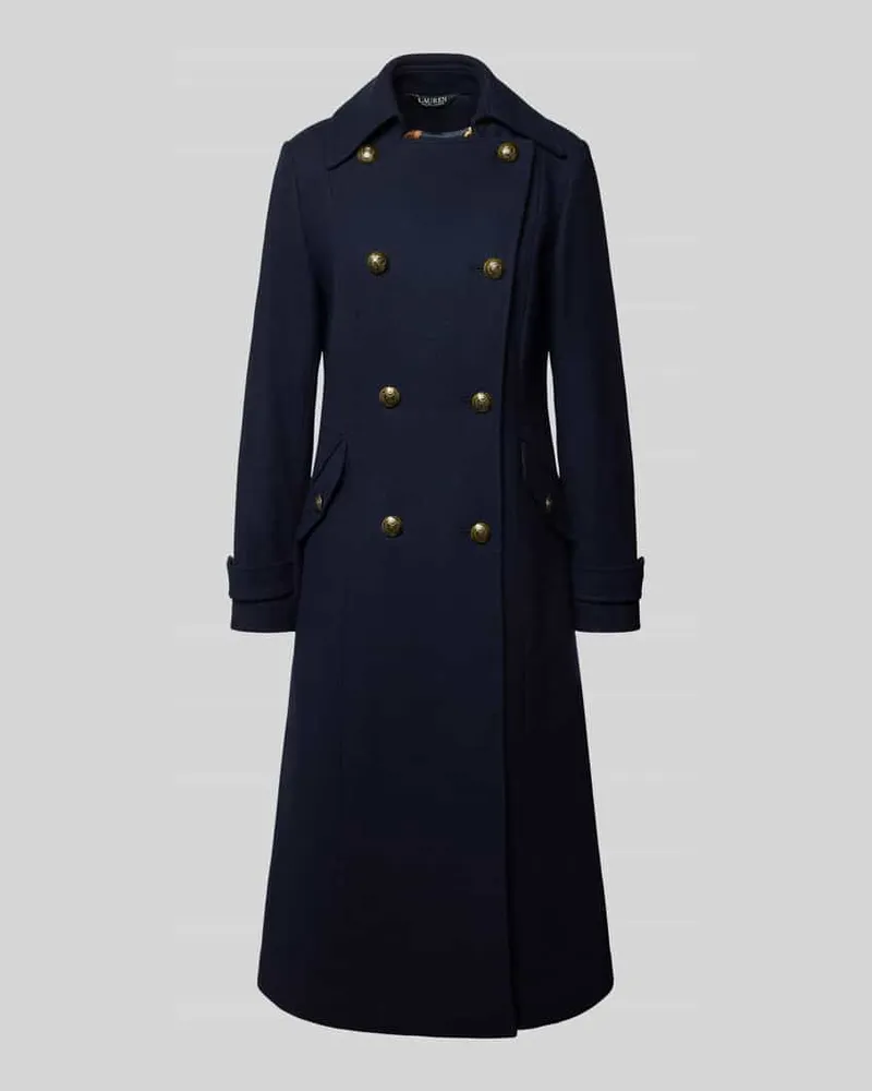 Ralph Lauren Mantel aus Woll-Mix mit Ärmelriegeln Marine
