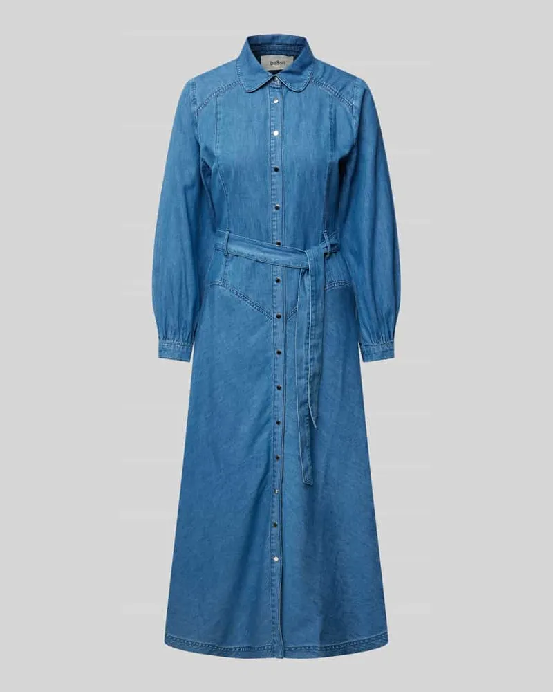 ba&sh Jeanskleid mit Bindegürtel Modell 'LOLA Hellblau