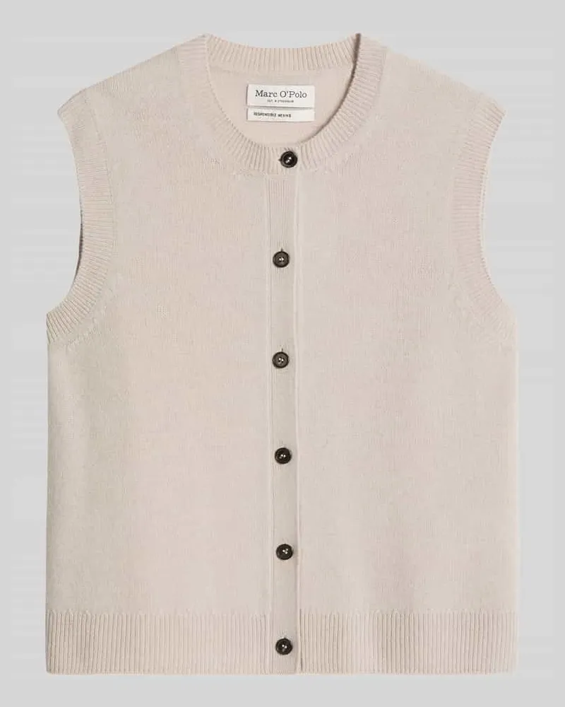 Marc O'Polo Regular Fit Strickweste aus reiner Schurwolle Beige