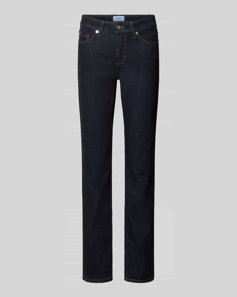 Cambio Slim Fit Jeans aus Baumwoll-Mix Modell 'PIPER LONG Dunkelblau