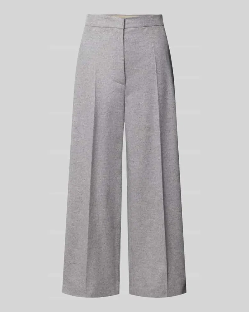 Max Mara Stoffhose aus Schurwolle mit Bundfalte Mittelgrau