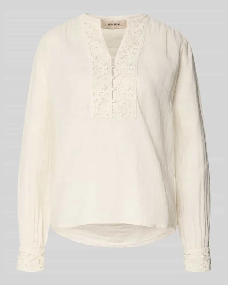 Mos Mosh Regular Fit Bluse mit V-Ausschnitt Modell 'Evanda Offwhite