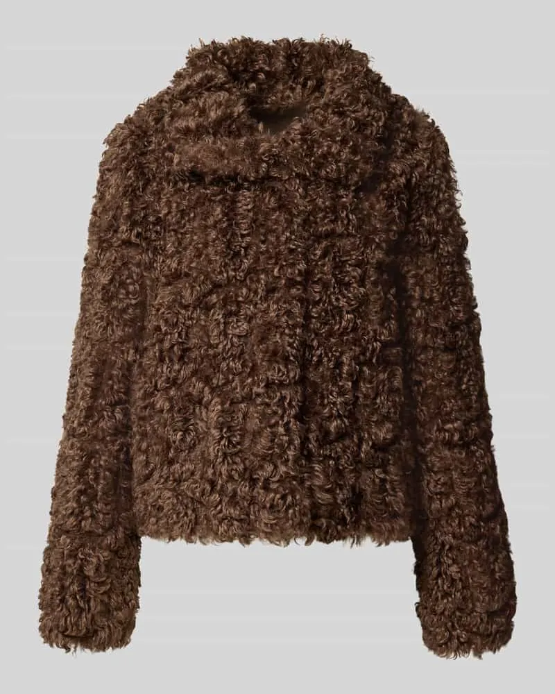 White Label Regular Fit Jacke aus Teddyfell Mittelbraun