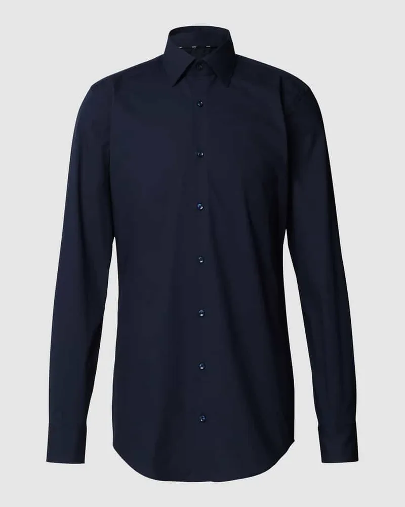HUGO BOSS Slim Fit Businesshemd mit extra langem Arm Marine