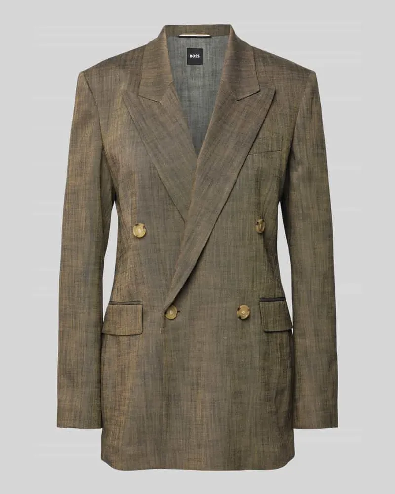 HUGO BOSS Blazer aus Viskose-Mix mit Strukturmuster Modell 'Jaleto Cognac