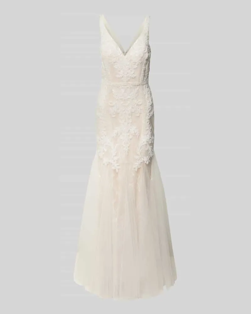 Mascara Brautkleid mit Häkelspitze Offwhite