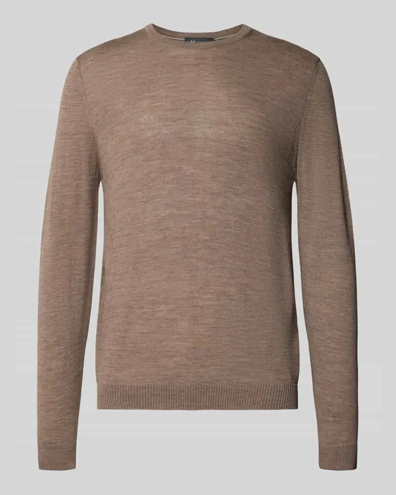 Maerz Regular Fit Strickpullover mit Rundhalsausschnitt Dunkelbraun
